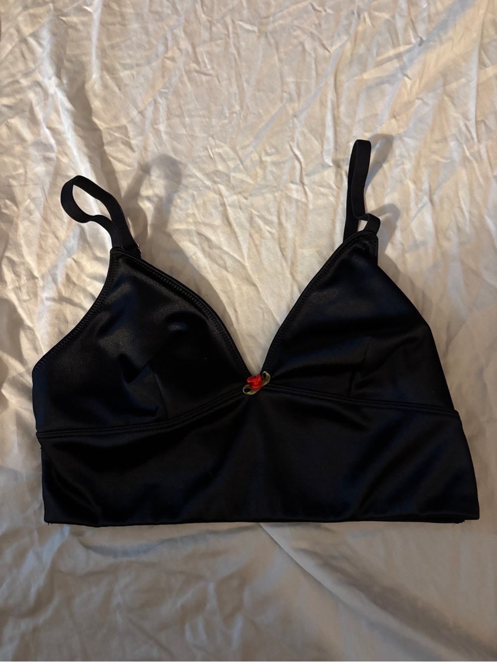 Forever 21 Black Bralette with Tiny Red Accent
